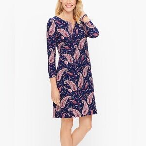 D95 Talbots 2XP Cotton Paisley Shift Dress NWT